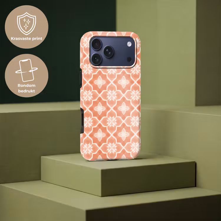 Telefoonhoesje Toughcase - Tegelpatroon - Arabesk - Vintage - Terracotta — 7
