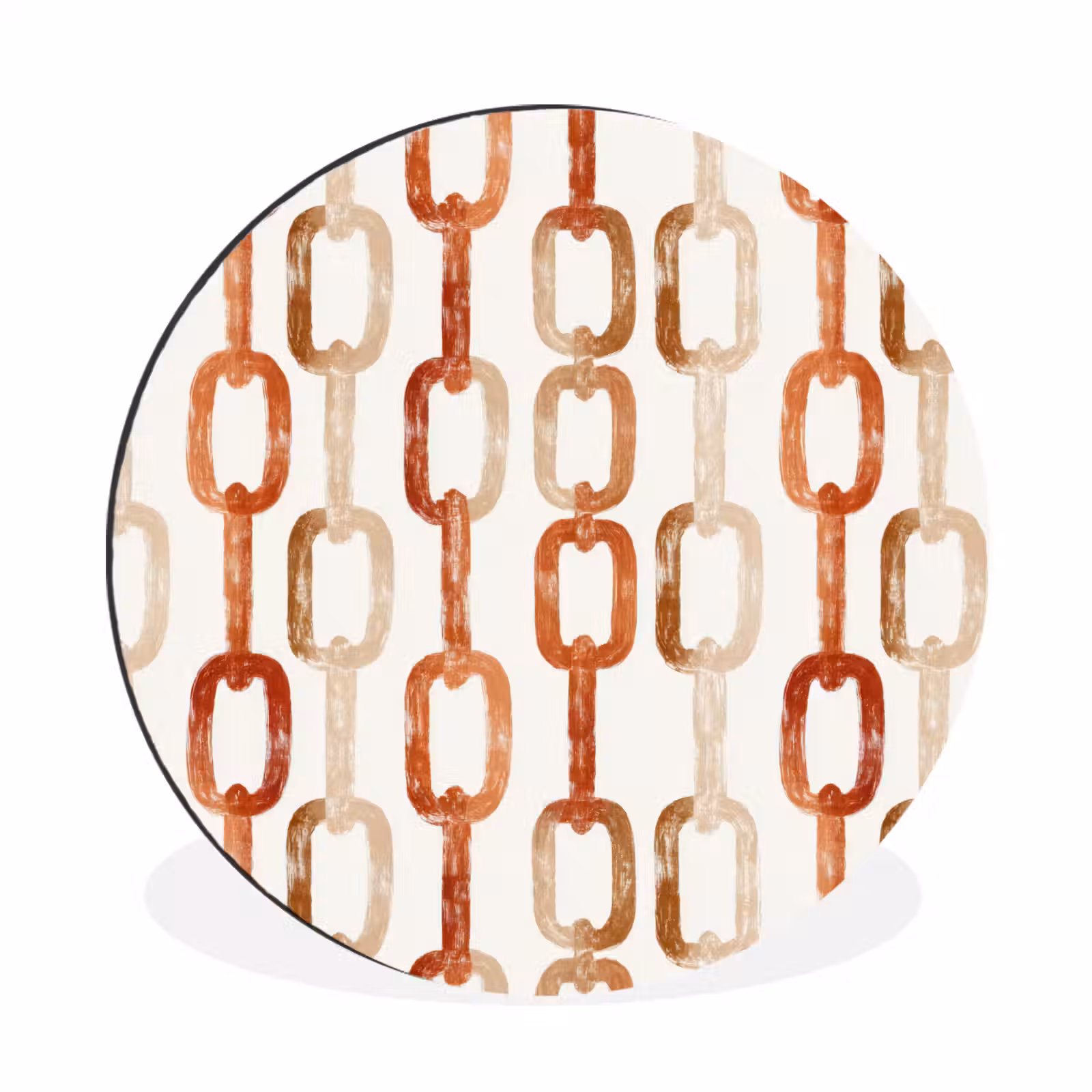 Wandcirkel - Aluminium - Schakels - Patroon - Aquarel - Terracotta — 1
