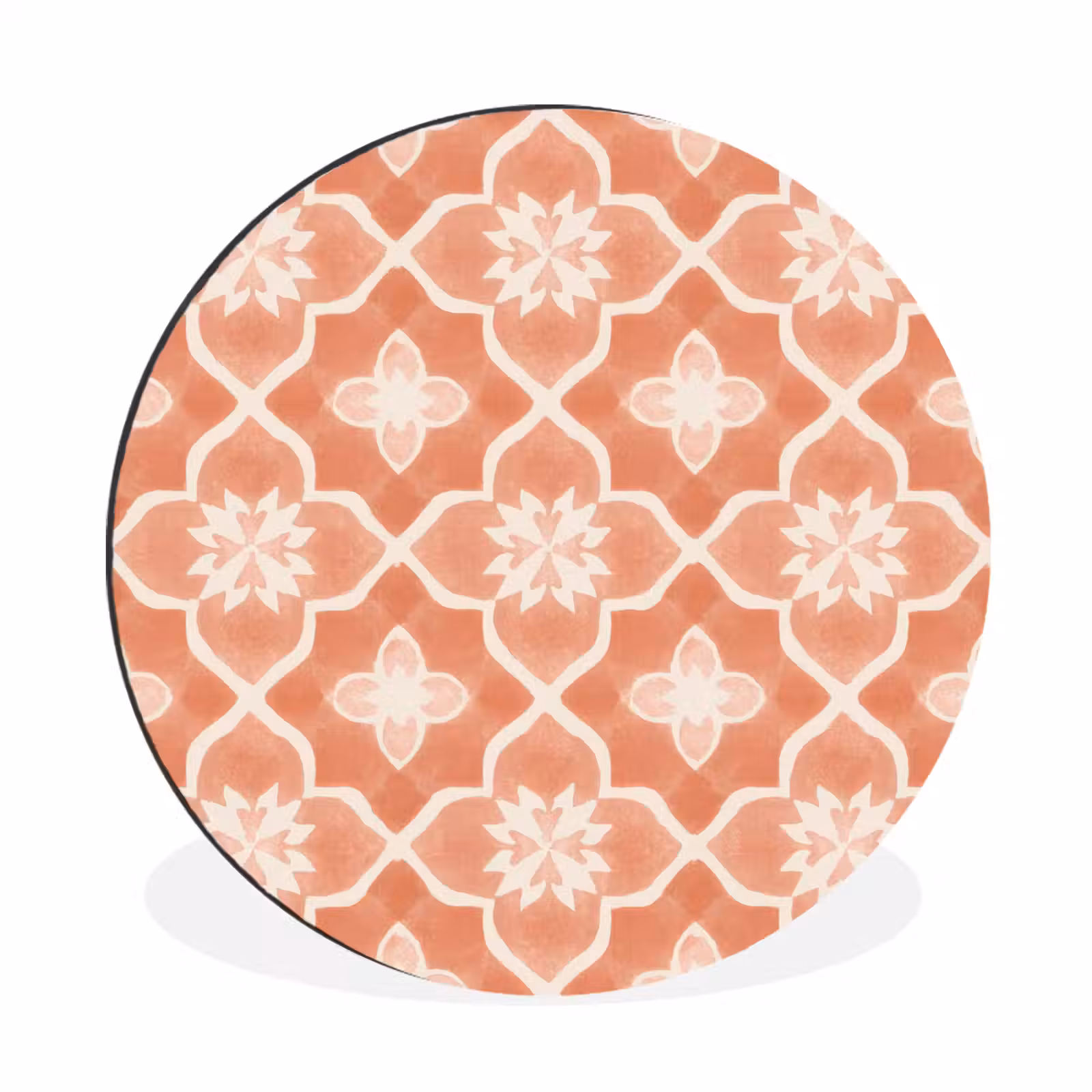 Wandcirkel - Aluminium - Tegelpatroon - Arabesk - Vintage - Terracotta — 1