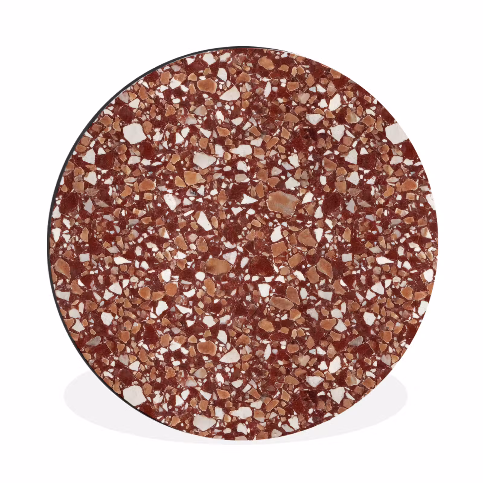 Wandcirkel - Aluminium - Terrazzo - Patroon - Steentextuur - Roodbruin — 1