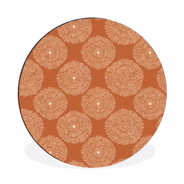 Wandcirkel - Aluminium - Cirkels - Grafisch - Patroon - Terracotta — 1