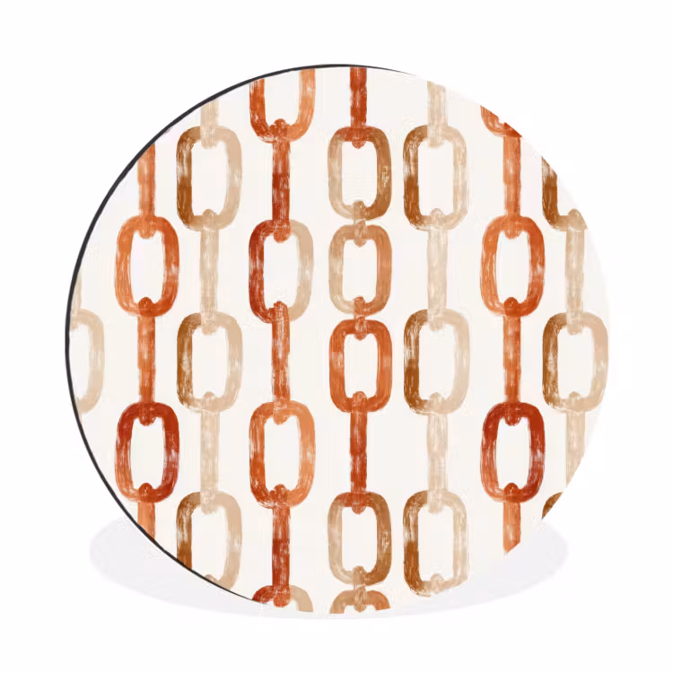 Wandcirkel - Aluminium - Schakels - Patroon - Aquarel - Terracotta — 1