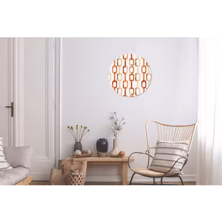 Wandcirkel - Aluminium - Schakels - Patroon - Aquarel - Terracotta — 2