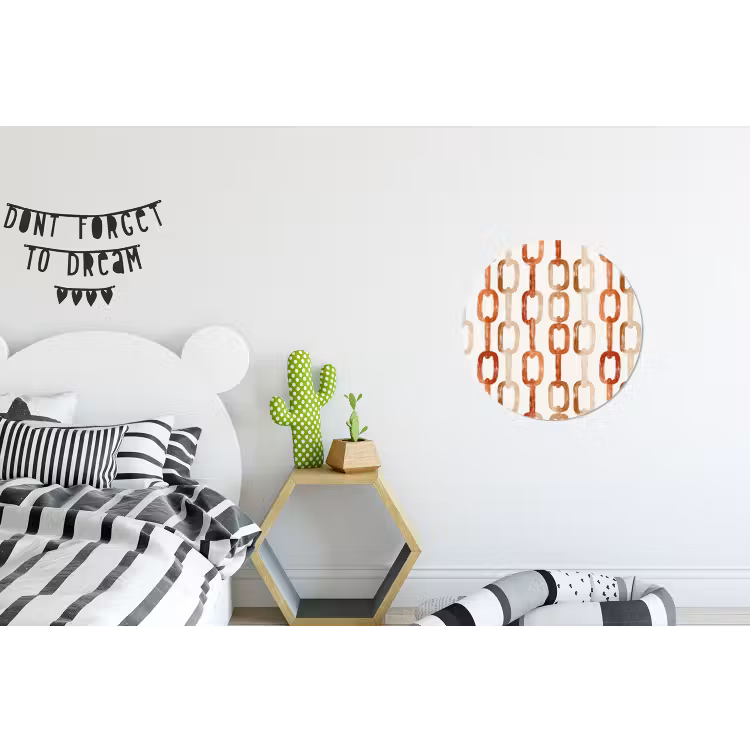 Wandcirkel - Aluminium - Schakels - Patroon - Aquarel - Terracotta — 5