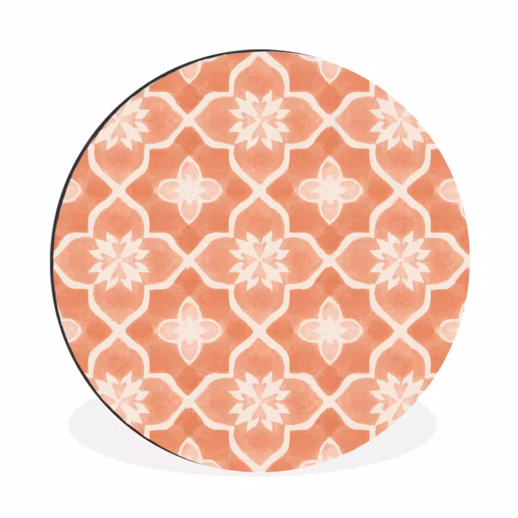 Wandcirkel - Aluminium - Tegelpatroon - Arabesk - Vintage - Terracotta — 1