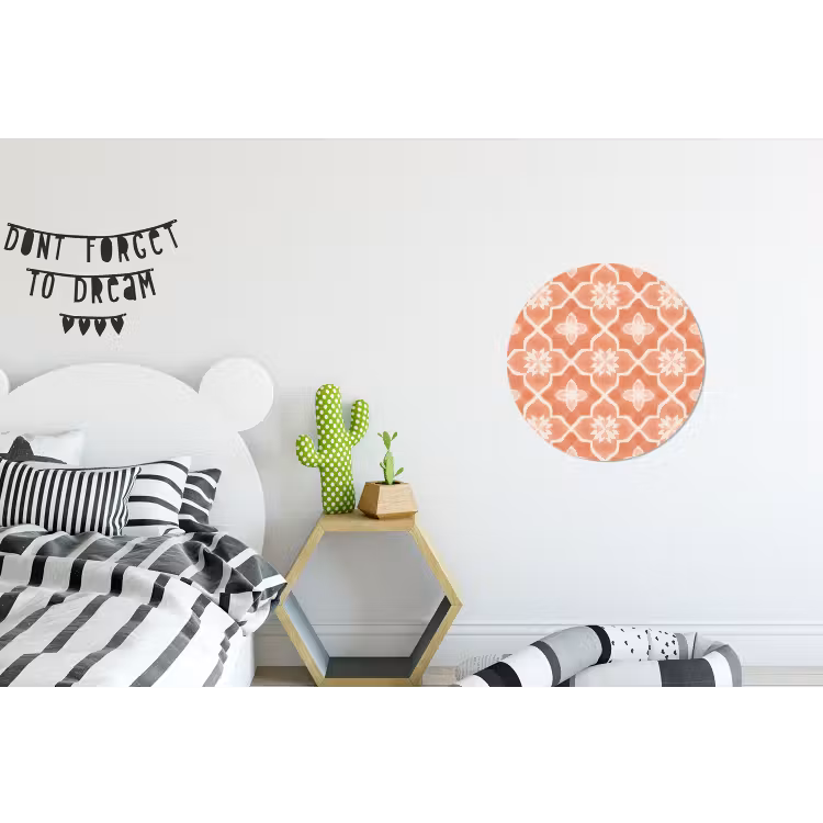 Wandcirkel - Aluminium - Tegelpatroon - Arabesk - Vintage - Terracotta — 5