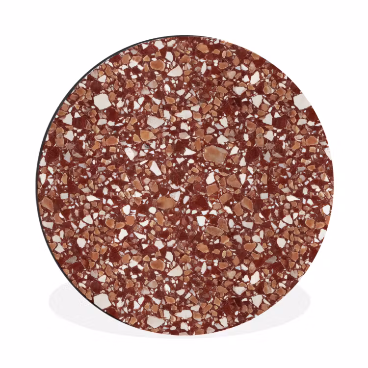 Wandcirkel - Aluminium - Terrazzo - Patroon - Steentextuur - Roodbruin — 1
