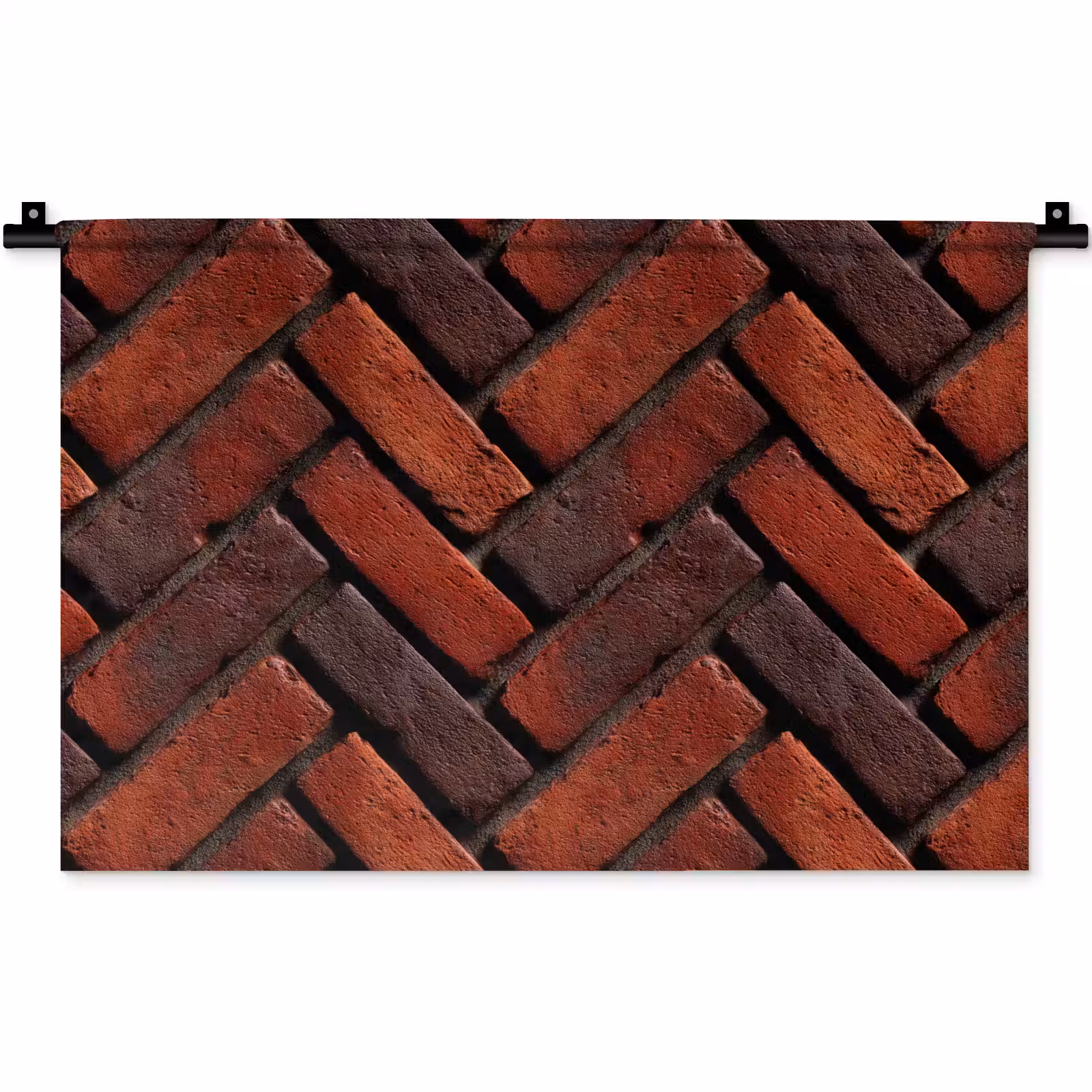 Wandkleed - Bakstenen - Visgraat - Structuur - Roodbruin — 1
