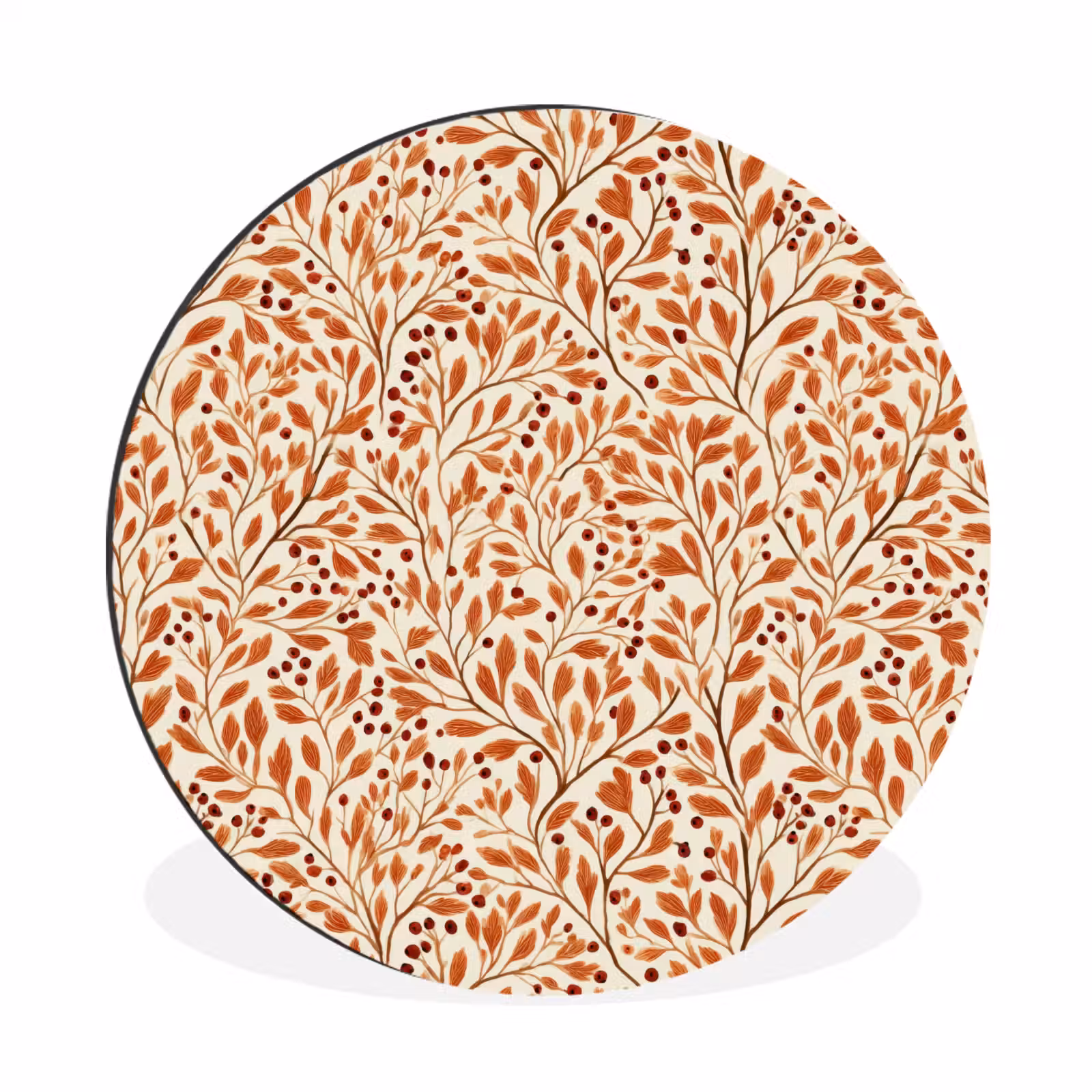 Wandcirkel - Aluminium - Bladeren - Botanisch - Terracotta — 1