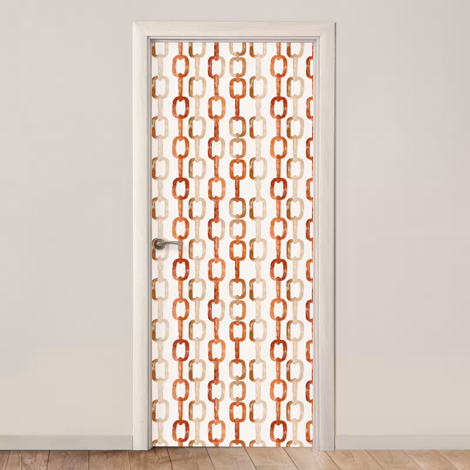 Deursticker - Schakels - Patroon - Aquarel - Terracotta — 1