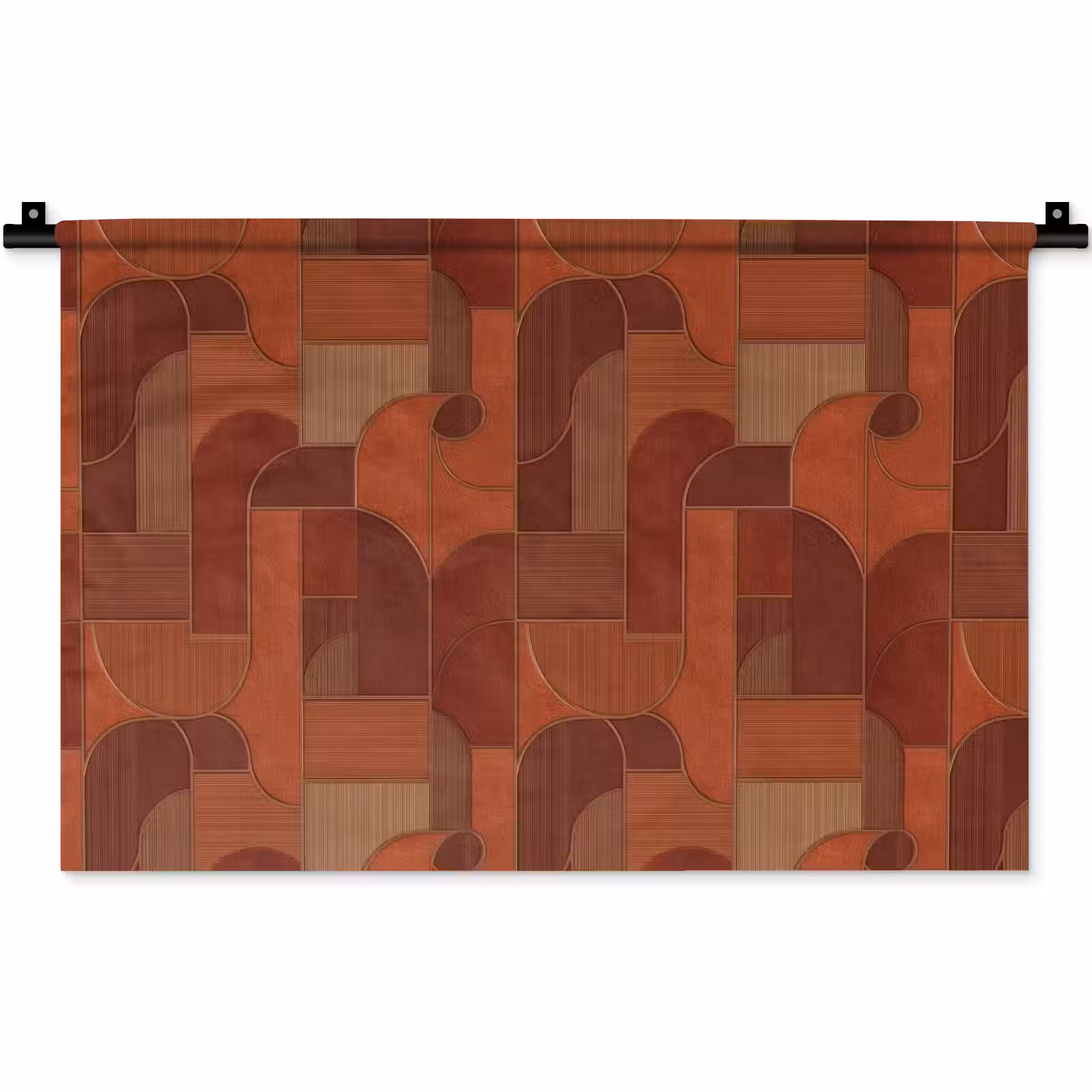 Wandkleed - Geometrisch - Abstract - Textuur - Bruin — 1