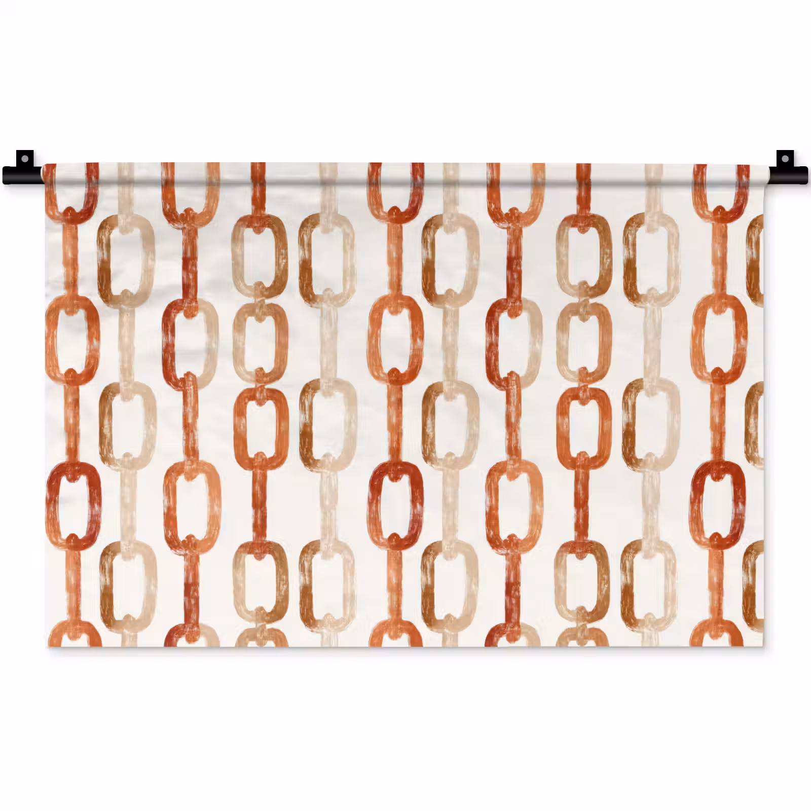 Wandkleed - Schakels - Patroon - Aquarel - Terracotta — 1