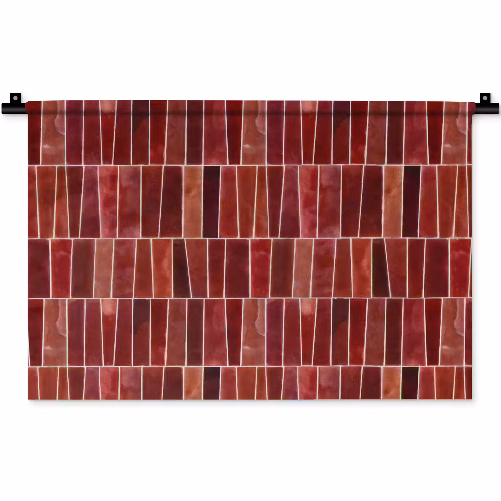 Wandkleed - Tegels - Modern - Structuur - Dieprood — 1