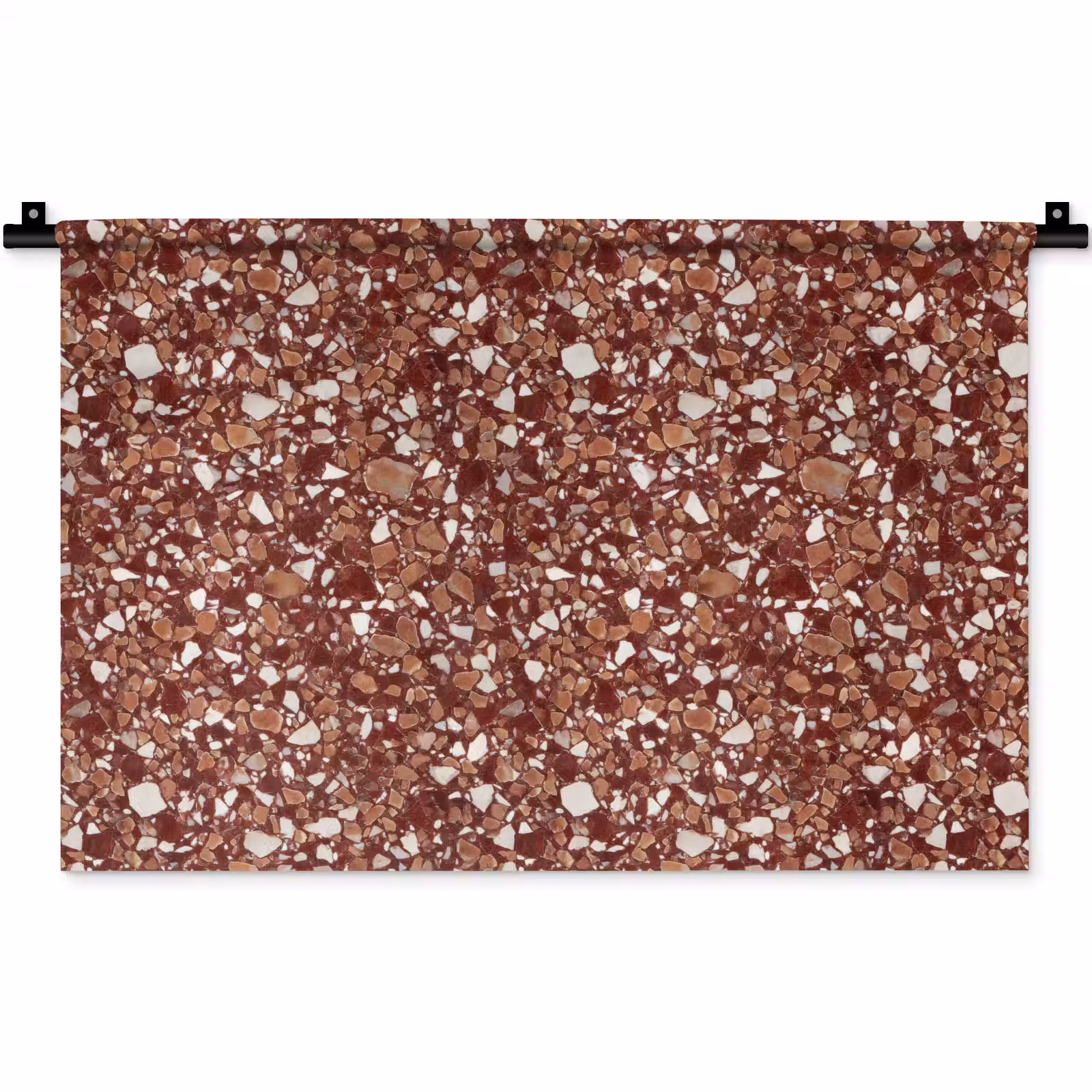 Wandkleed - Terrazzo - Patroon - Steentextuur - Roodbruin — 1