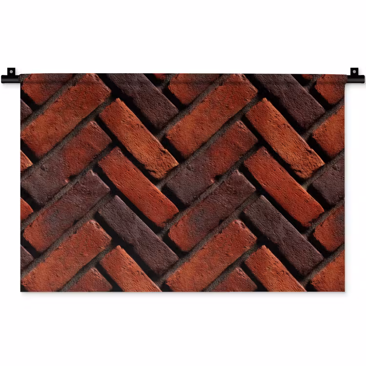 Wandkleed - Bakstenen - Visgraat - Structuur - Roodbruin — 1