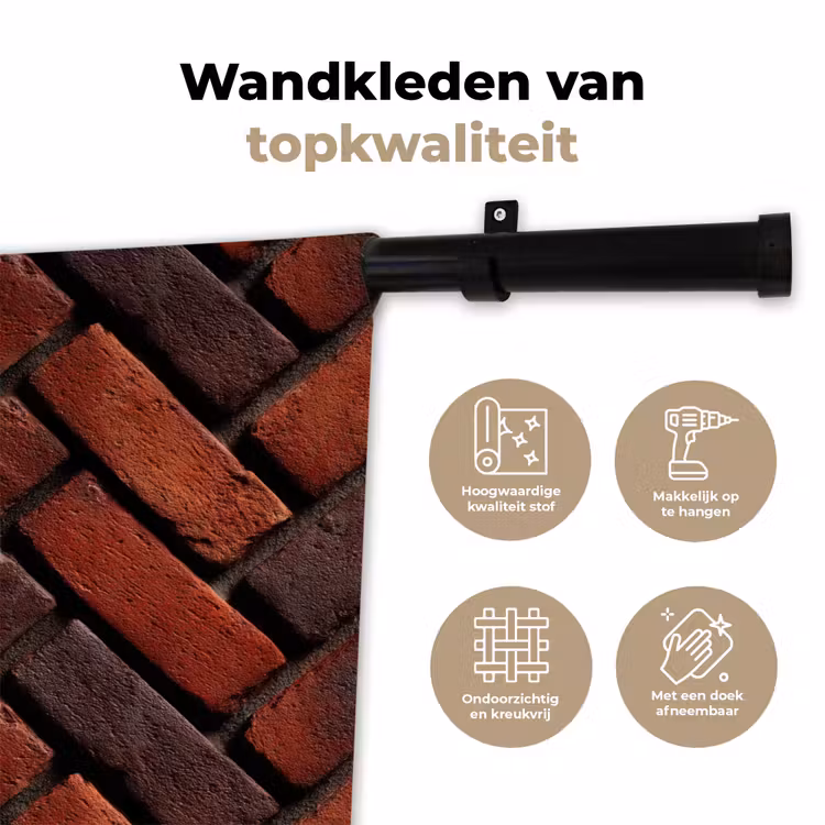 Wandkleed - Bakstenen - Visgraat - Structuur - Roodbruin — 3
