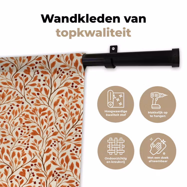 Wandkleed - Bladeren - Botanisch - Terracotta — 3