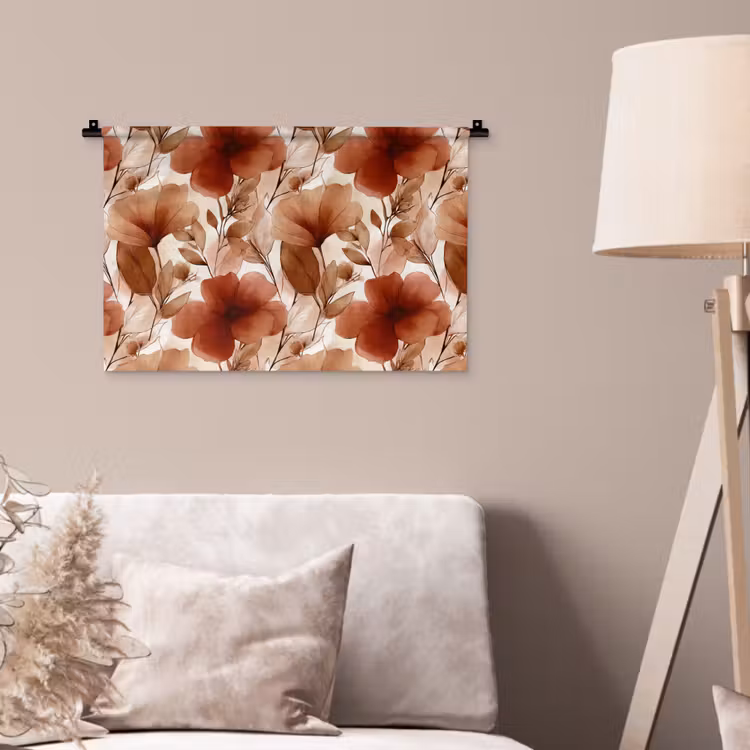 Wandkleed - Bloemen - Aquarel - Botanisch - Terracotta — 2