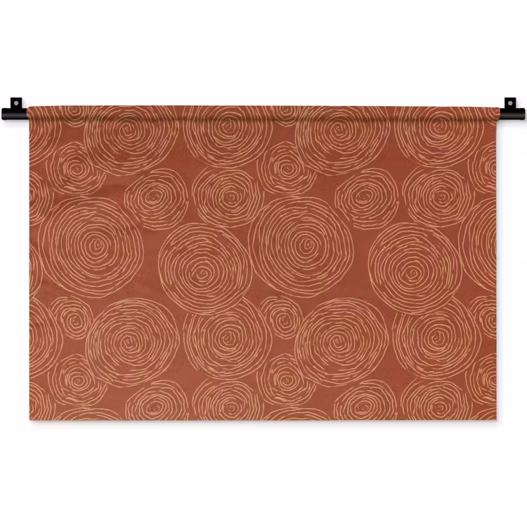 Wandkleed - Cirkels - Abstract - Artistiek - Terracotta — 1