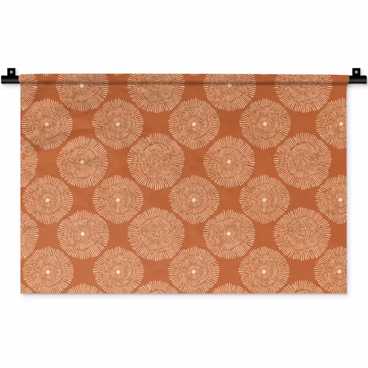 Wandkleed - Cirkels - Grafisch - Patroon - Terracotta — 1