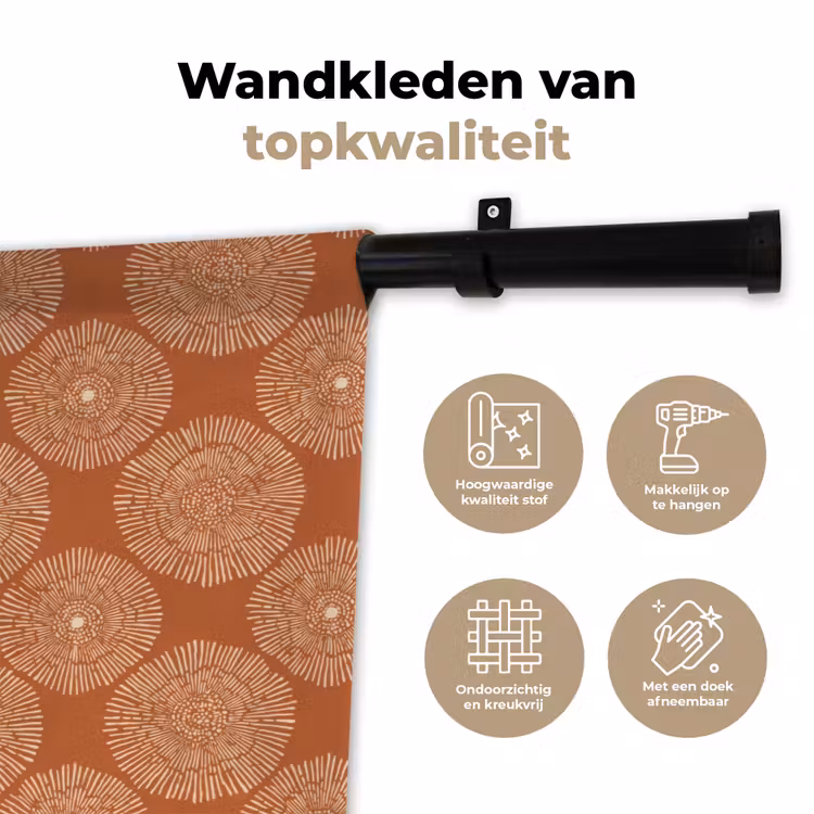 Wandkleed - Cirkels - Grafisch - Patroon - Terracotta — 3
