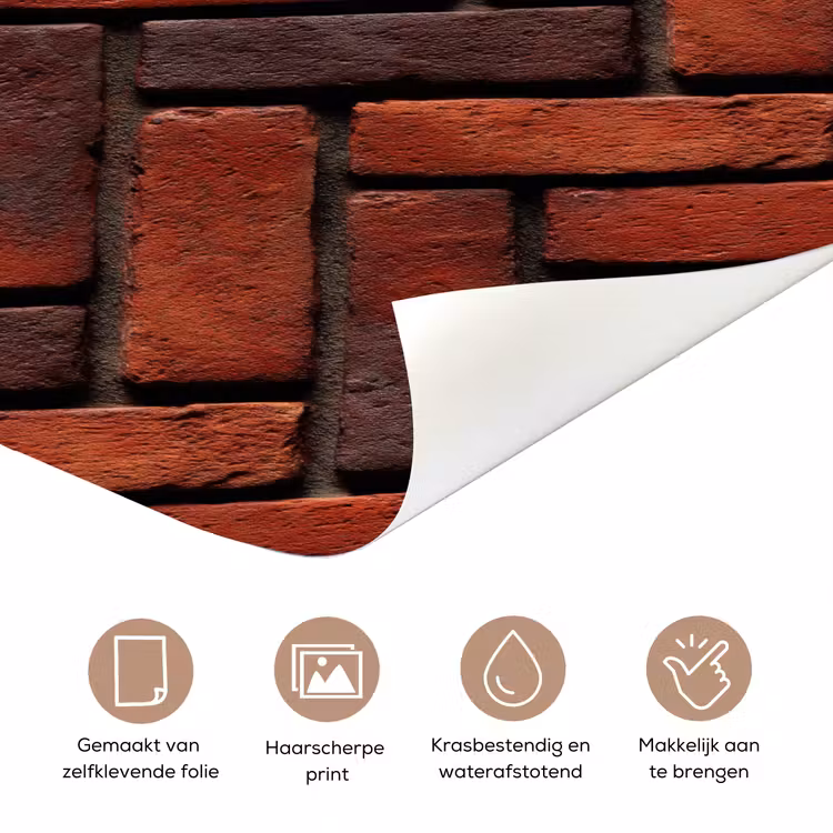 Deursticker - Bakstenen - Visgraat - Structuur - Roodbruin — 3