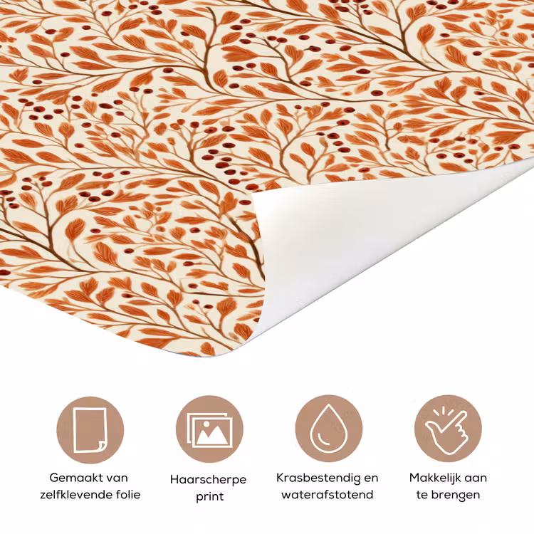 Deursticker - Bladeren - Botanisch - Terracotta — 3