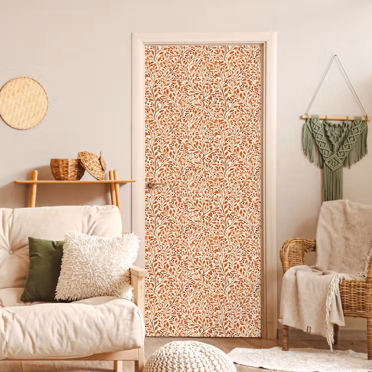 Deursticker - Bladeren - Botanisch - Terracotta — 4