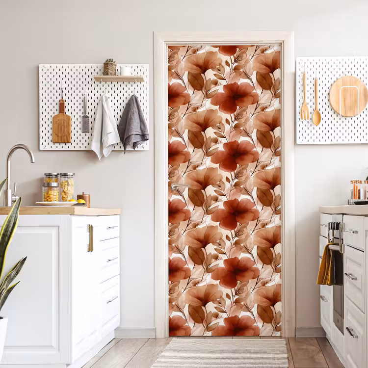 Deursticker - Bloemen - Aquarel - Botanisch - Terracotta — 7