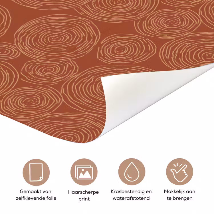 Deursticker - Cirkels - Abstract - Artistiek - Terracotta — 3