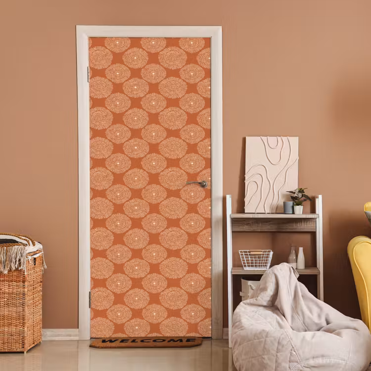 Deursticker - Cirkels - Grafisch - Patroon - Terracotta — 2