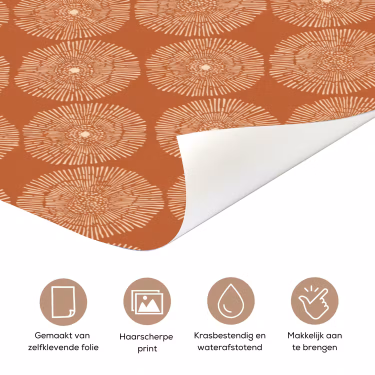 Deursticker - Cirkels - Grafisch - Patroon - Terracotta — 3