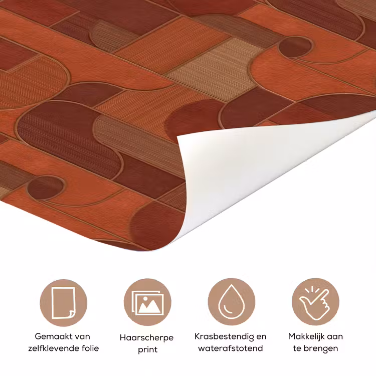 Deursticker - Geometrisch - Abstract - Textuur - Bruin — 3