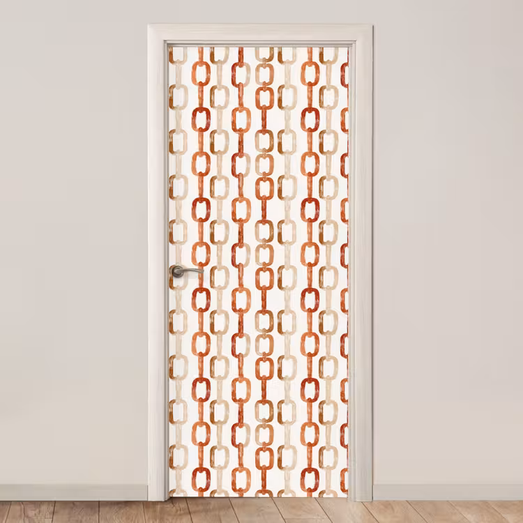 Deursticker - Schakels - Patroon - Aquarel - Terracotta — 1