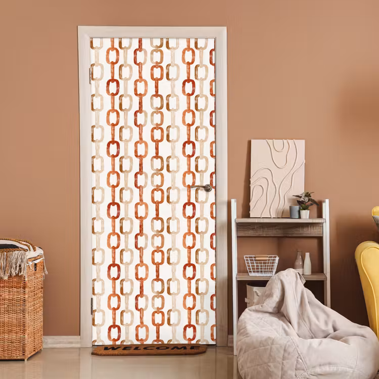 Deursticker - Schakels - Patroon - Aquarel - Terracotta — 2