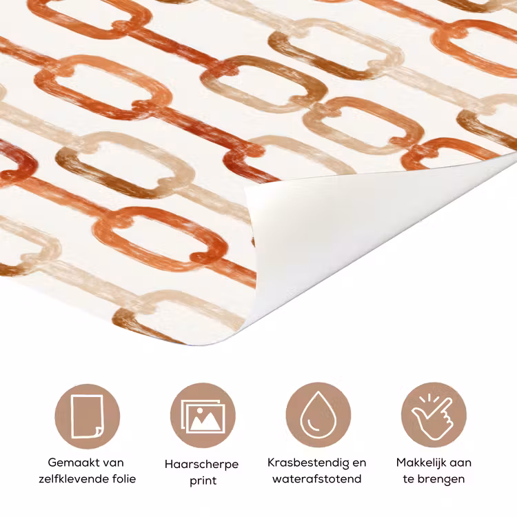 Deursticker - Schakels - Patroon - Aquarel - Terracotta — 3