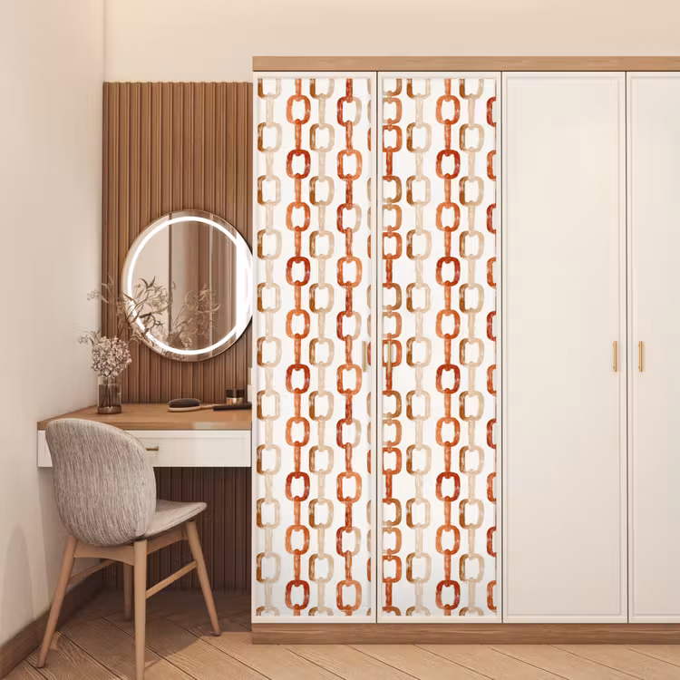 Deursticker - Schakels - Patroon - Aquarel - Terracotta — 5