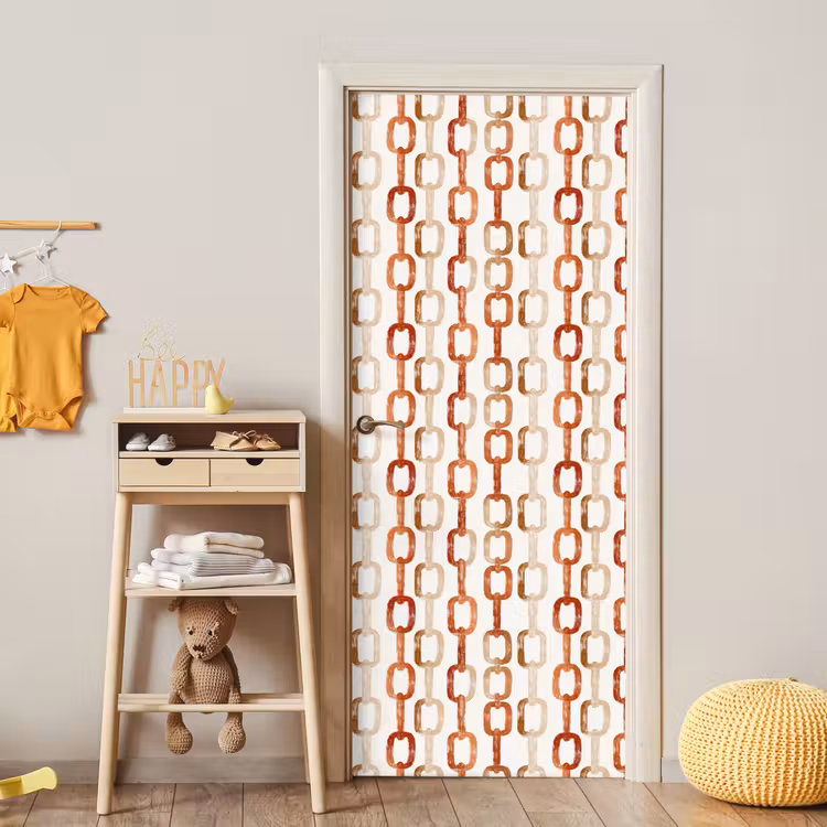 Deursticker - Schakels - Patroon - Aquarel - Terracotta — 6