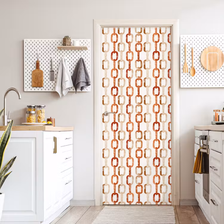 Deursticker - Schakels - Patroon - Aquarel - Terracotta — 7