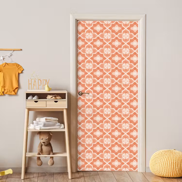 Deursticker - Tegelpatroon - Arabesk - Vintage - Terracotta — 6