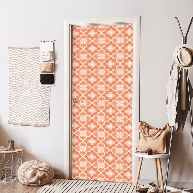 Deursticker - Tegelpatroon - Arabesk - Vintage - Terracotta — 8