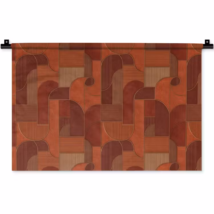 Wandkleed - Geometrisch - Abstract - Textuur - Bruin — 1