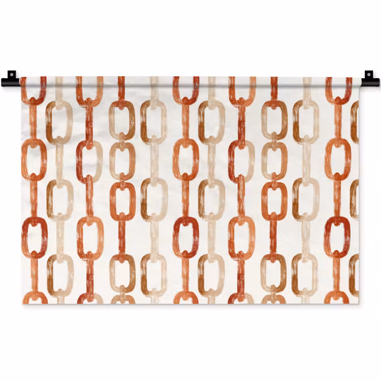 Wandkleed - Schakels - Patroon - Aquarel - Terracotta — 1