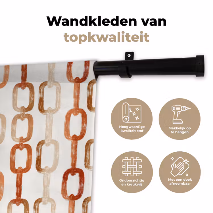 Wandkleed - Schakels - Patroon - Aquarel - Terracotta — 3