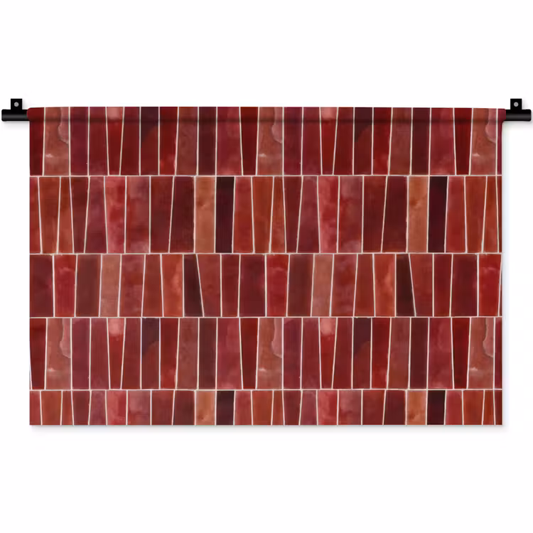 Wandkleed - Tegels - Modern - Structuur - Dieprood — 1