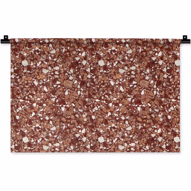 Wandkleed - Terrazzo - Patroon - Steentextuur - Roodbruin — 1
