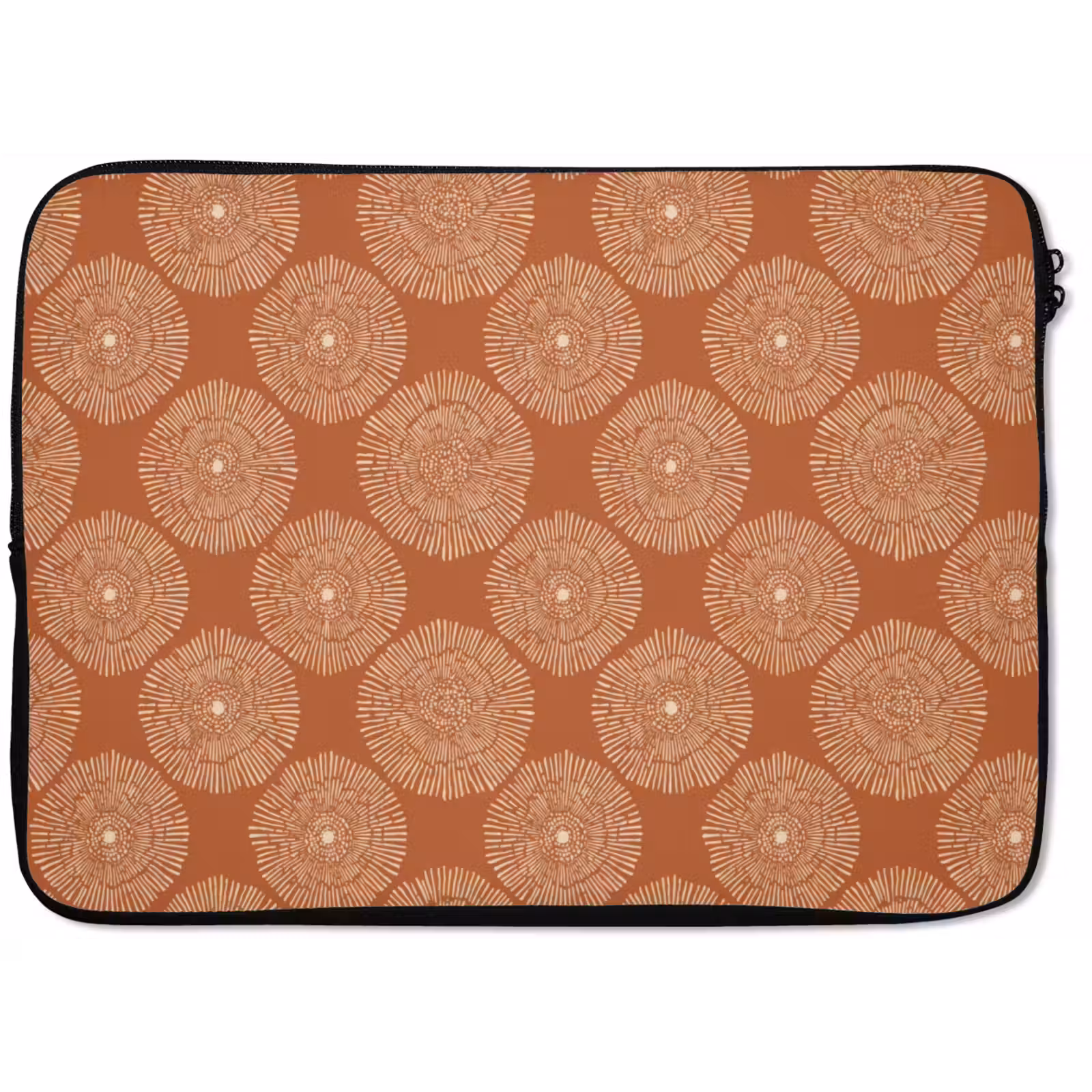 Laptophoes - Cirkels - Grafisch - Patroon - Terracotta — 1