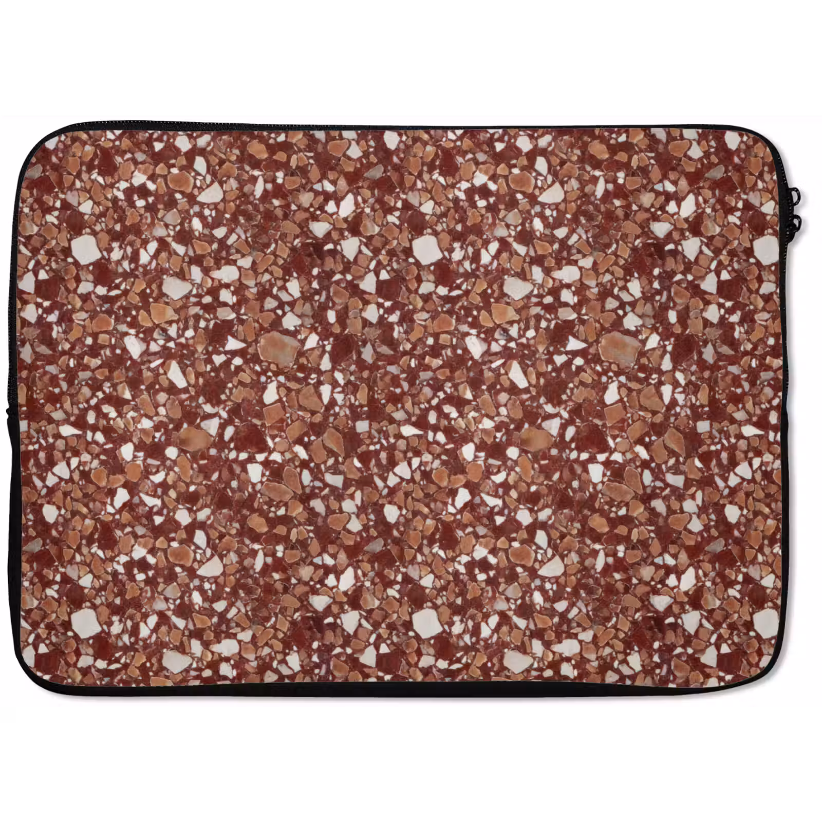 Laptophoes - Terrazzo - Patroon - Steentextuur - Roodbruin — 1