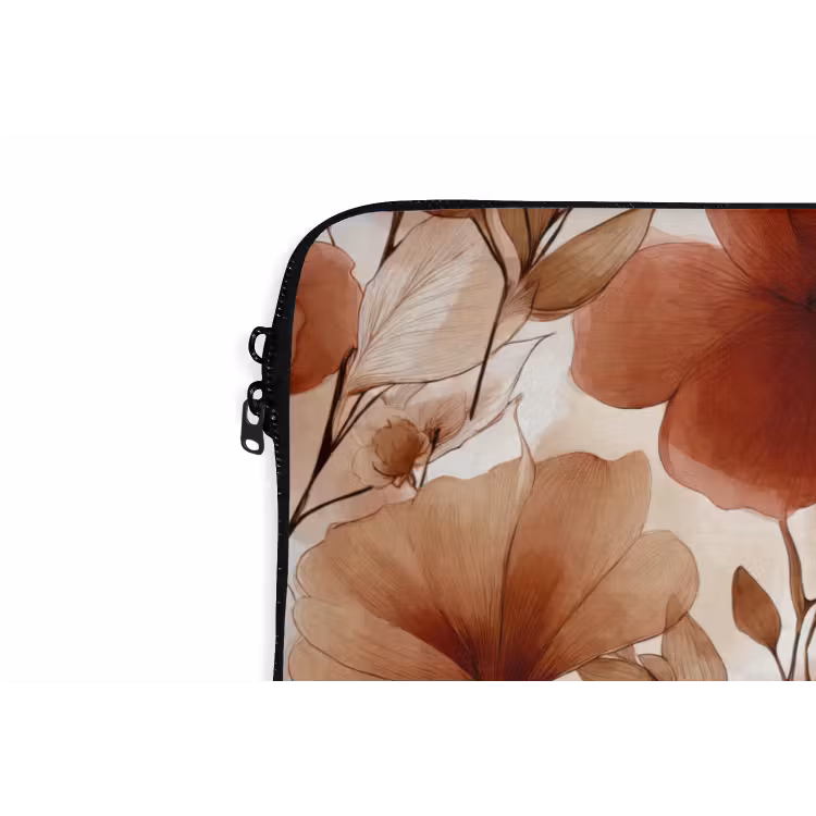 Laptophoes - Bloemen - Aquarel - Botanisch - Terracotta — 5