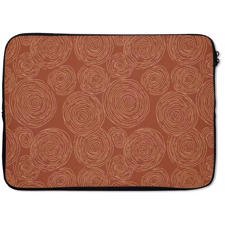 Laptophoes - Cirkels - Abstract - Artistiek - Terracotta — 1